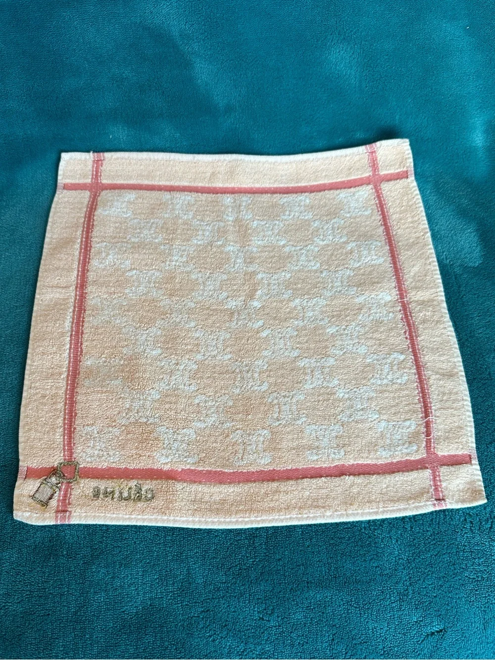 Rare Vintage CELINE Mini Towels Cow Padlock Logo Set